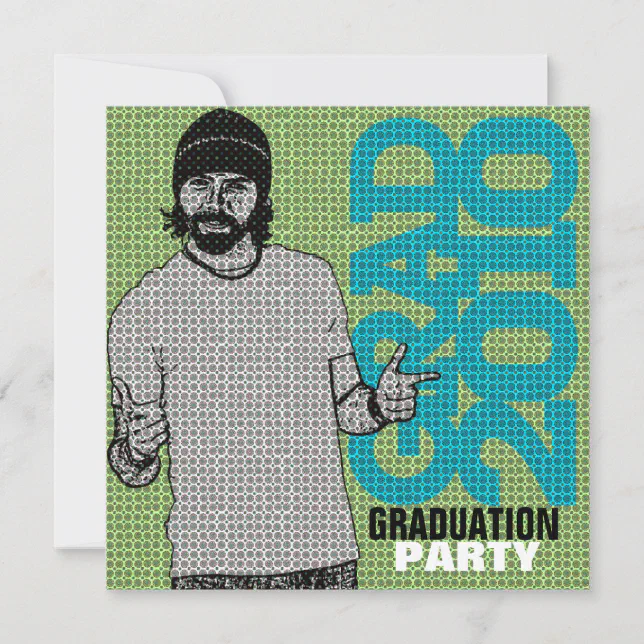 Cartoon Photo Insert 6 Graduation Party Invitation | Zazzle