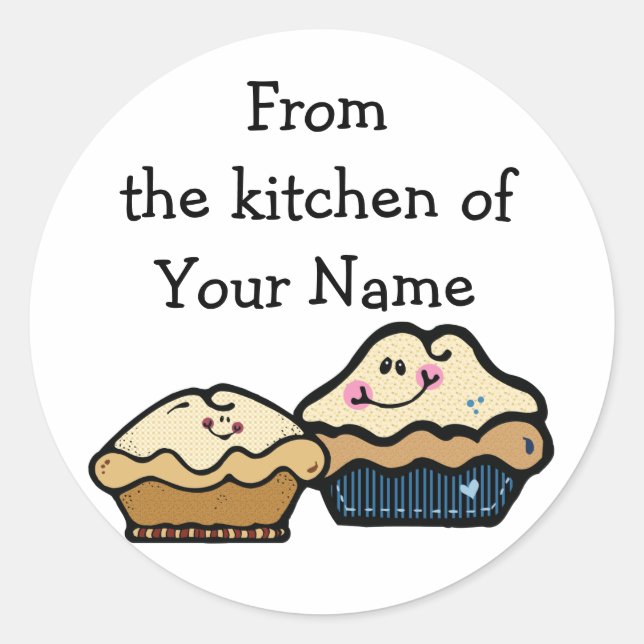 Cartoon Pies for Pie Day January 23rd Classic Round Sticker (Front)