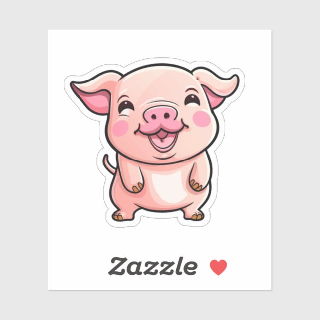 Cartoon pig illustration sticker (Sheet)