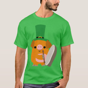 Cartoon Pig playing Bodhran :) St Patty T-shirt