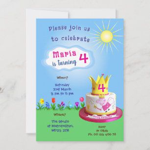 Cartoon Pig Theme invitaion. Kids party. Invitation