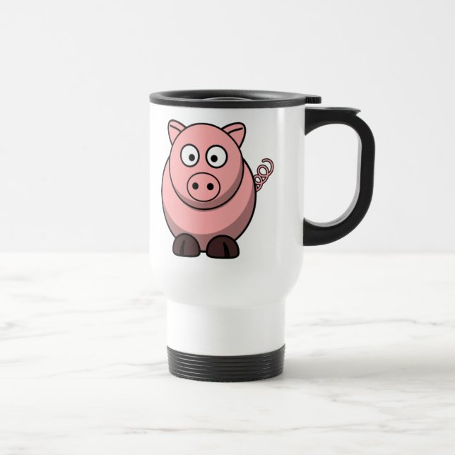 Cartoon Pig Travel Mug (Right)