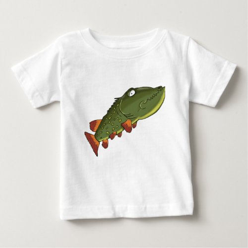 Cartoon pike fish swimming baby T_Shirt
