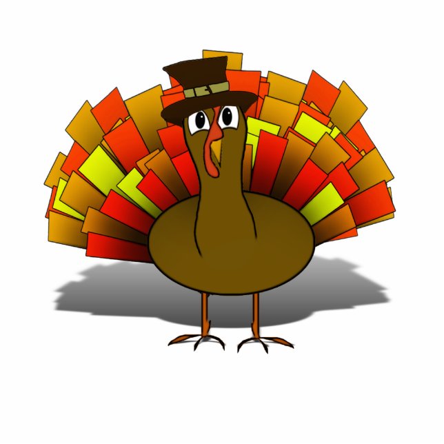 Cartoon Pilgrim Turkey Cutout (Front)