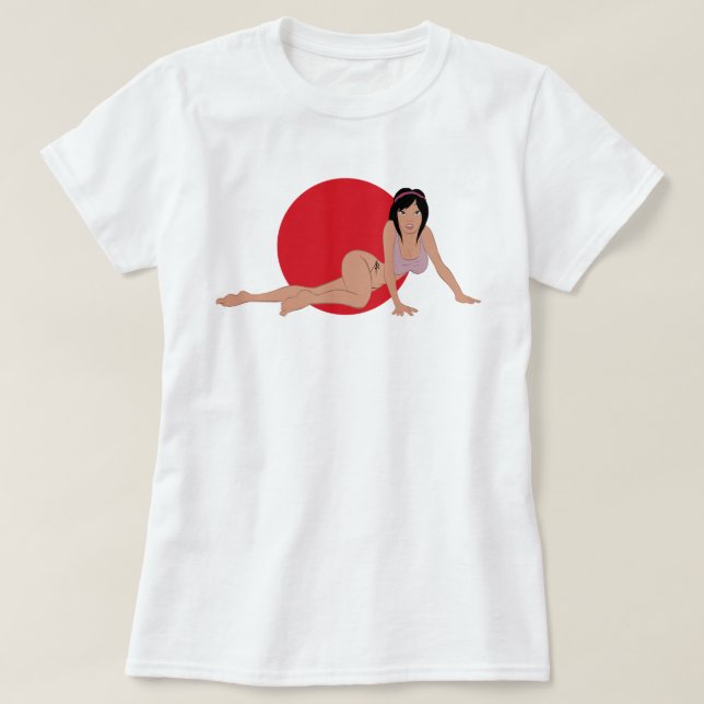 Cartoon Pin-Up T-Shrit T-Shirt (Design Front)