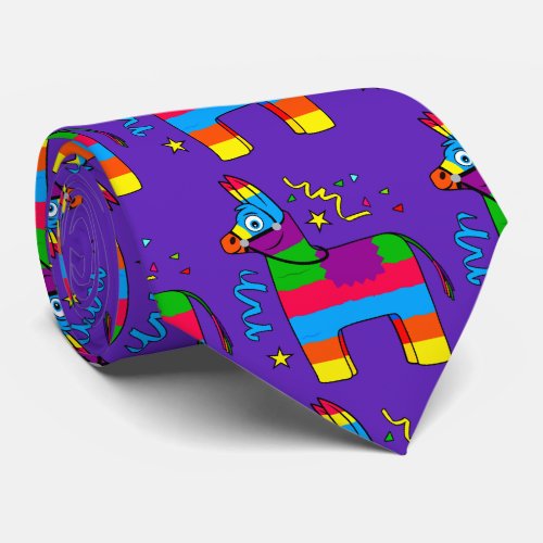 Cartoon Pinata Burro Neck Tie