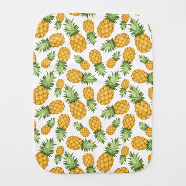 Cartoon Pineapple Pattern Baby Burp Cloth (Front)