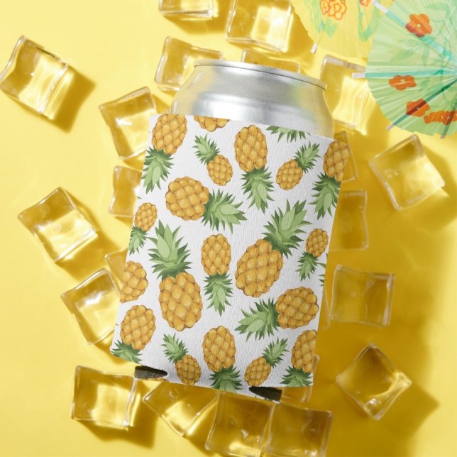 Cartoon Pineapple Pattern Can Cooler (In Situ Summer)