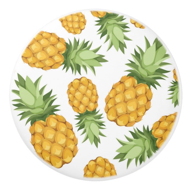 Cartoon Pineapple Pattern Ceramic Knob (Front)