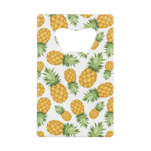 Cartoon Pineapple Pattern Credit Card Bottle Opener