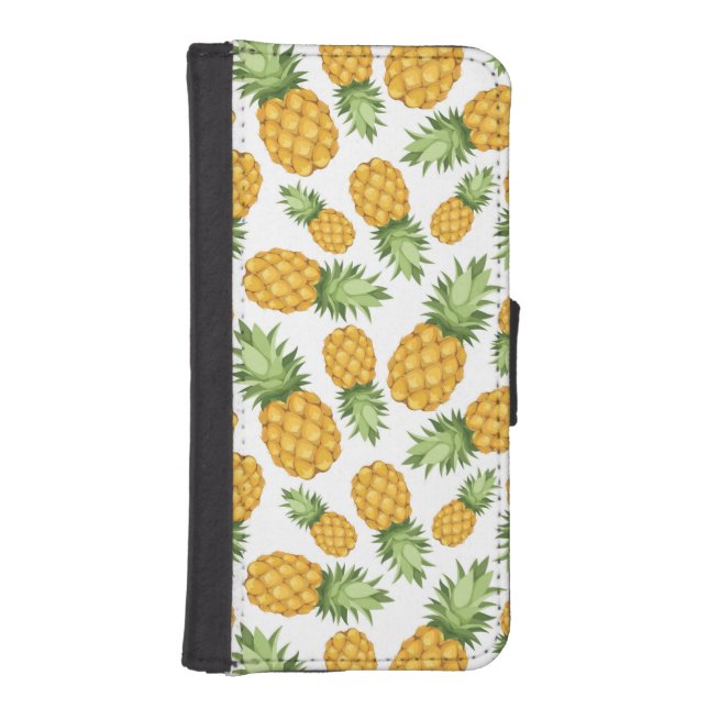 Cartoon Pineapple Pattern iPhone Wallet Case (Front)