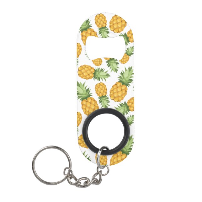 Cartoon Pineapple Pattern Keychain Bottle Opener (Front)