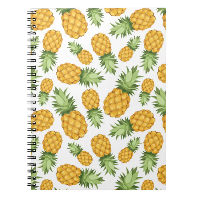 Cartoon Pineapple Pattern Notebook | Zazzle