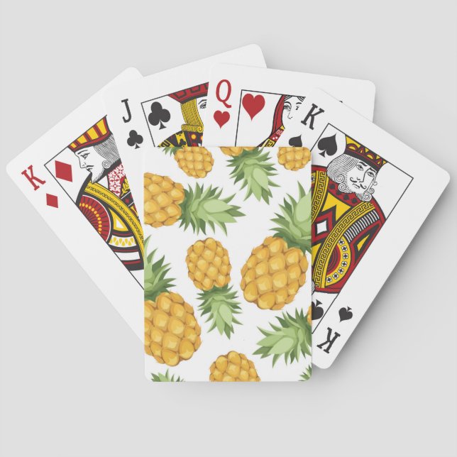 Cartoon Pineapple Pattern Poker Cards (Back)