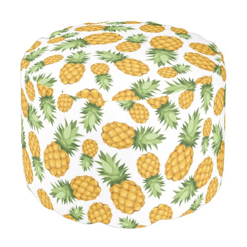 Cartoon Pineapple Pattern Pouf