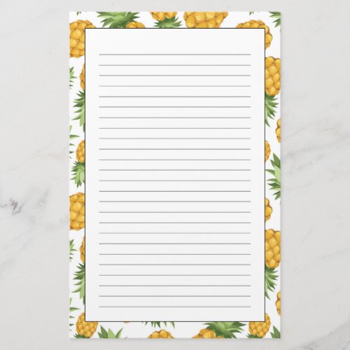 Cartoon Pineapple Pattern Stationery