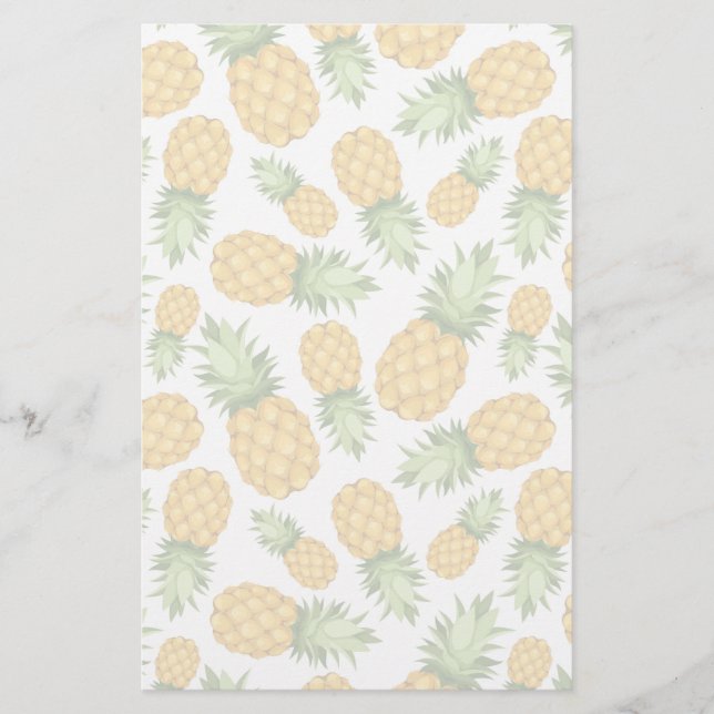 Cartoon Pineapple Pattern Stationery (Front)