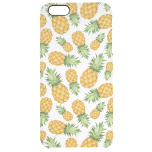 Cartoon Pineapple Pattern Clear iPhone 6 Plus Case