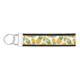 Cartoon Pineapple Pattern Wrist Keychain
