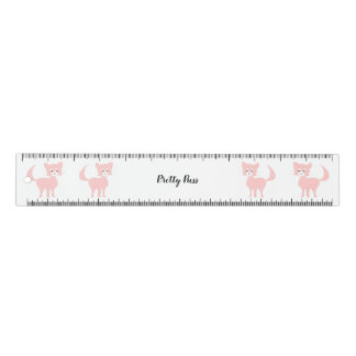 Cartoon pink cat Pretty Puss ruler