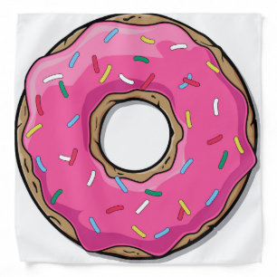 Cartoon Pink Donut With Sprinkles Bandana