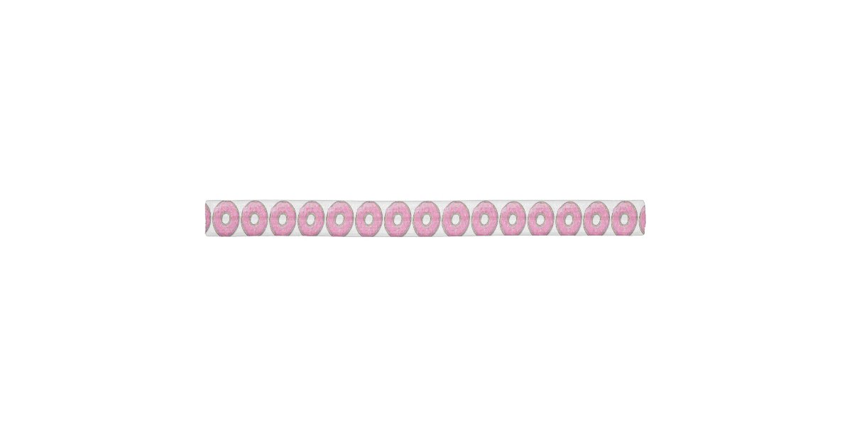 Cartoon Pink Donut With Sprinkles Elastic Hair Tie | Zazzle