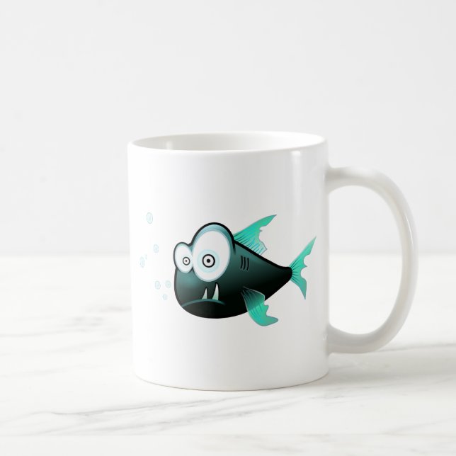 Cartoon Piranha Coffee Mug (Right)