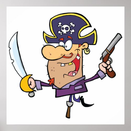 Cartoon Pirate Poster