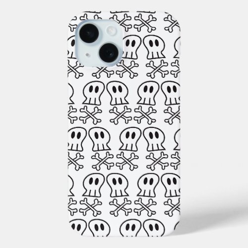 Cartoon Pirate Ship Skulls Bones Fun Boys iPhone 15 Case