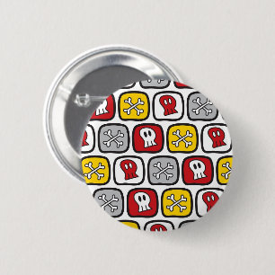 Cartoon Pirate Skulls and Bones Kid's Favor Button