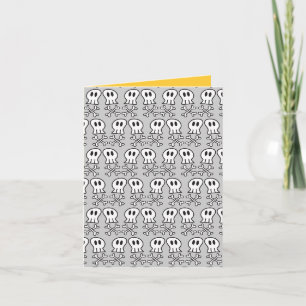 Cartoon Pirate Skulls & Bones Pattern Halloween Card