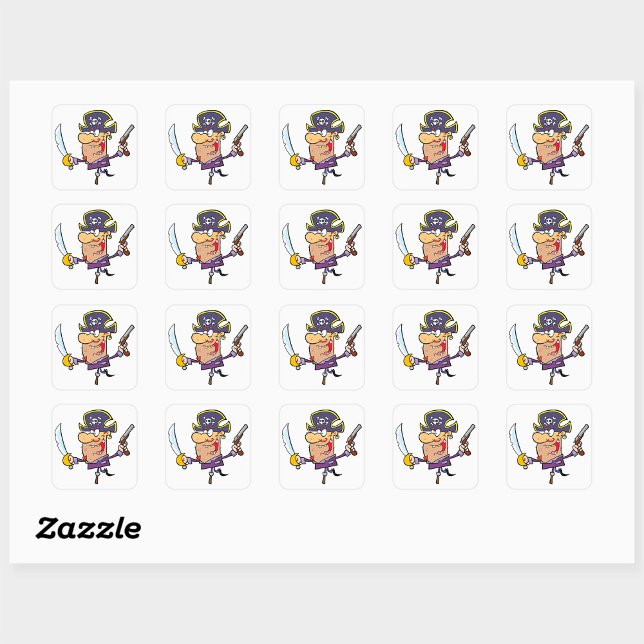 Cartoon Pirate Square Sticker (Creator Uploaded)