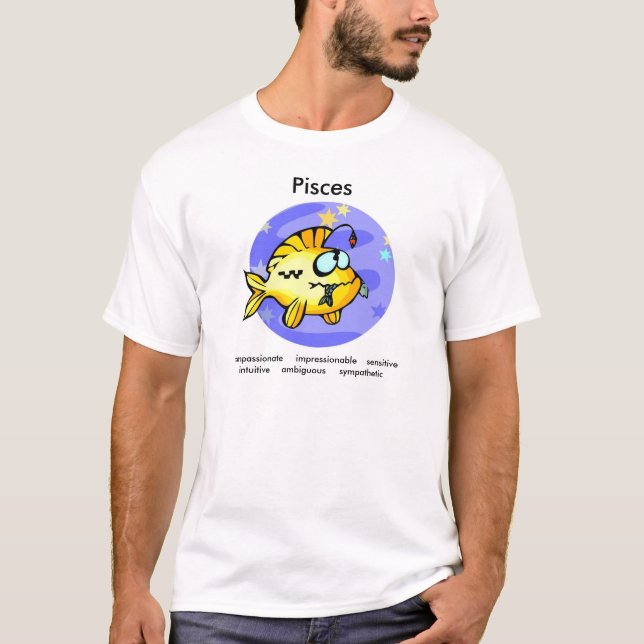 Cartoon Pisces Fish eating Fish T-Shirt (Front)