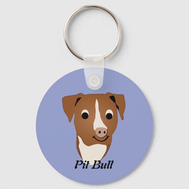 Cartoon Pit Bull Keychain (Front)