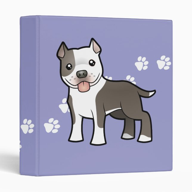 Cartoon Pitbull / American Staffordshire Terrier Binder (Front/Spine)