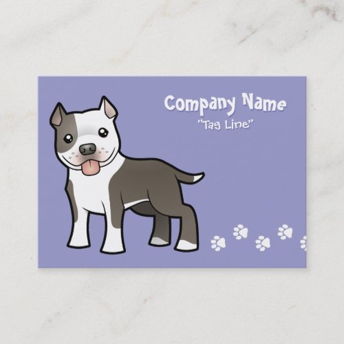 Cartoon Pitbull / American Staffordshire Terrier Business Cards