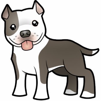 Cartoon Pitbull / American Staffordshire Terrier Statuette by CartoonizeMyPet at Zazzle