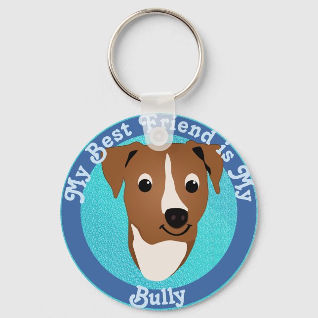 Cartoon Pitbull Head 2000 Keychain (Front)