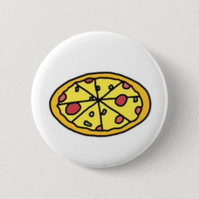 Cartoon Pizza Cutie Button (Front)