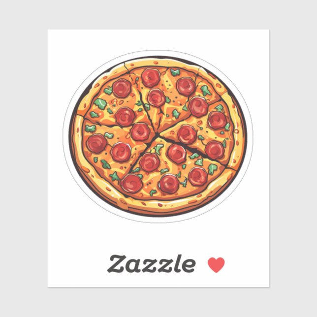 Cartoon pizza illustration sticker (Sheet)