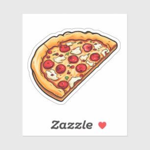 Cartoon pizza illustration sticker