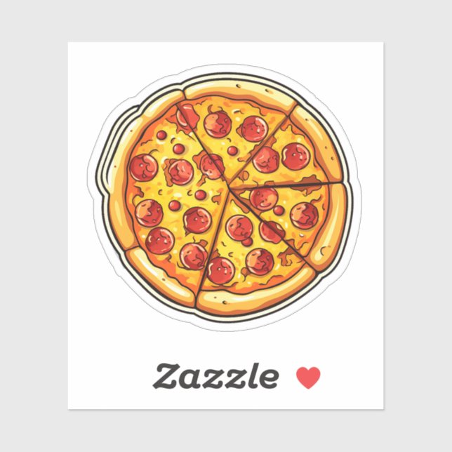 Cartoon pizza illustration sticker (Sheet)