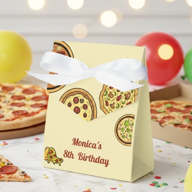 Cartoon pizza party birthday favor boxes (Creator Uploaded)