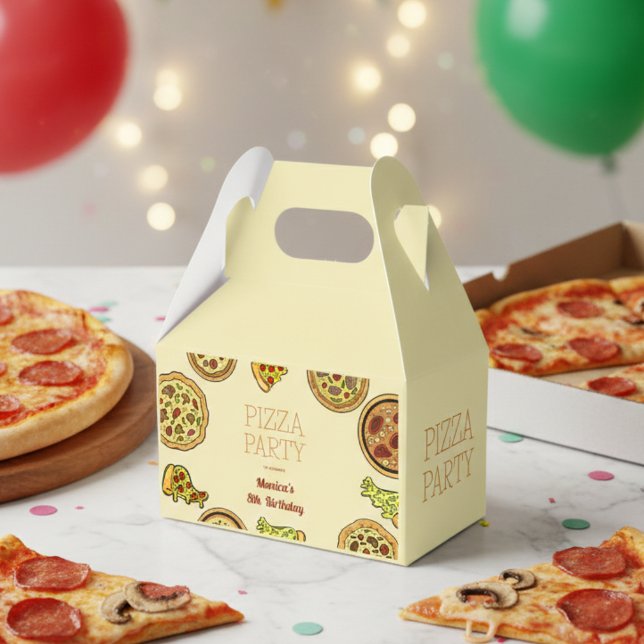 Cartoon pizza party birthday favor boxes (Creator Uploaded)