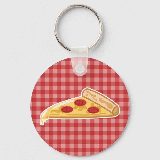 Cartoon Pizza Slice Keychain (Front)