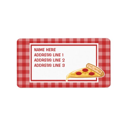 Cartoon Pizza Slice Label