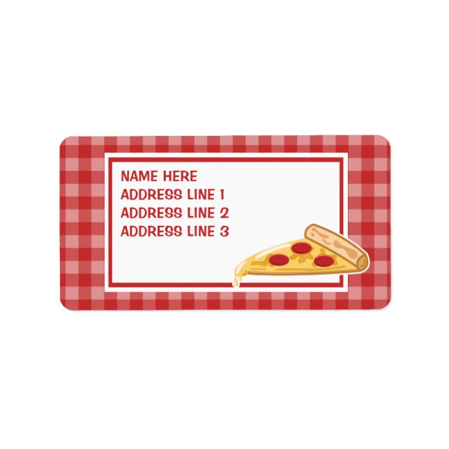 Cartoon Pizza Slice Label (Front)