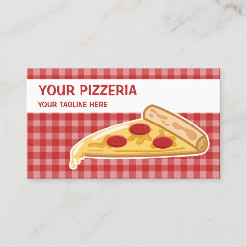 Cartoon Pizza Slice Pizzeria Business Card Templates