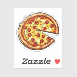 Cartoon pizza sticker