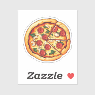 Cartoon pizza sticker